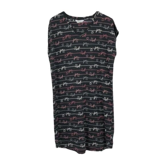 Sleep Well grey sleep script short muumuu pajama dress  size 10 - Picture 1 of 15